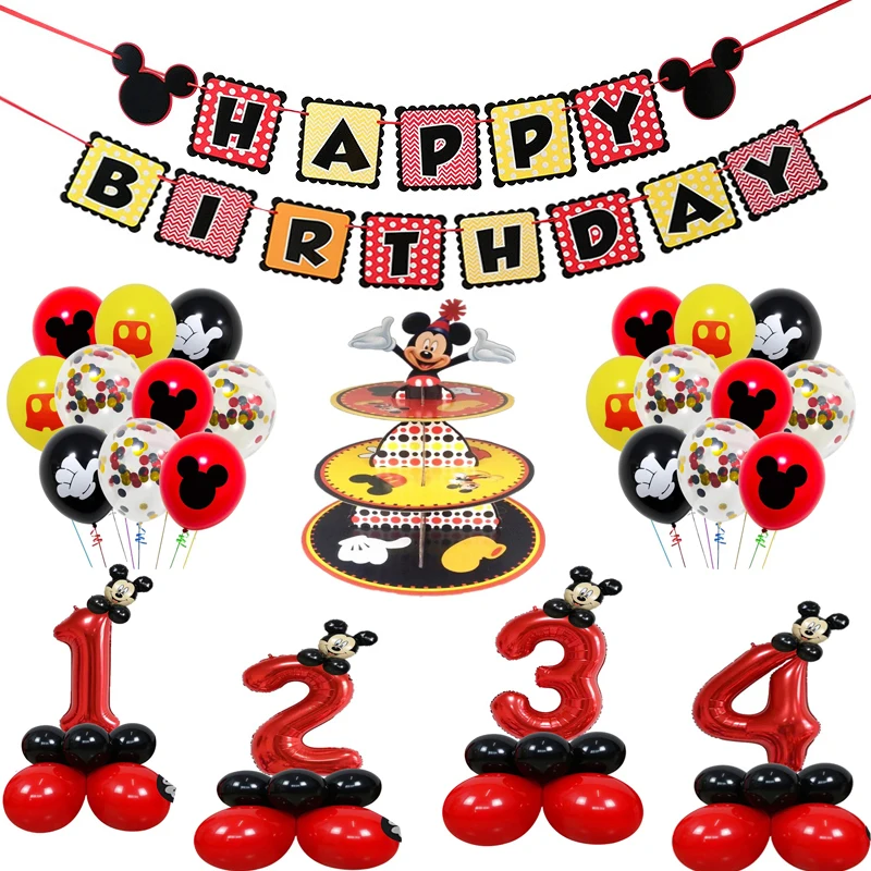 

Украшение для вечевечерние НКИ с Микки Маусом для мальчиков, подвеска-шарик на день рождения, наклейка для детского праздника, товары для до...