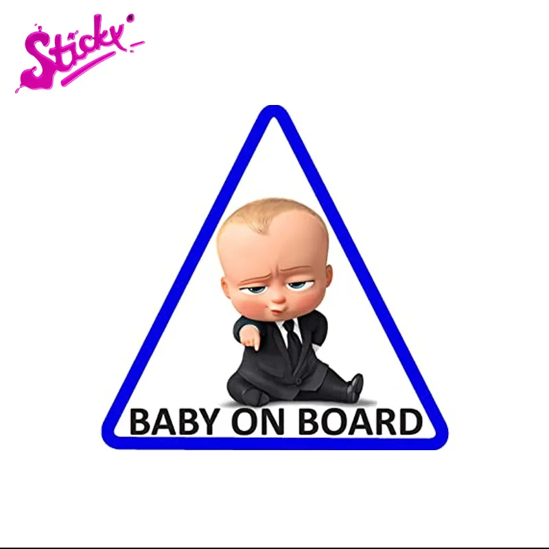 

STICKY Baby On Board Boss Signs Car Sticker Decal Decor Adhesive For Bicycle Motorcycle Accessories Laptop Helmet Trunk Wall