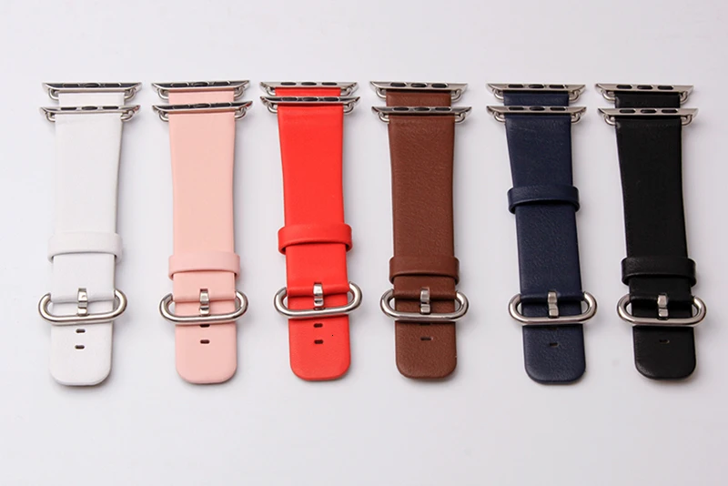 Ремешок из натуральной телячьей кожи 44 мм 40 мм для Apple Watch 42 мм iwatch 5 4 3 ремень 38 мм Женский браслет с разъемом адаптера