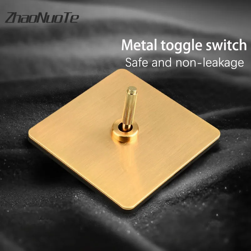 

1-4 Gang 2 Way Wall Light Toggle Switch Metal Panel Retro Brass Lever Switch Antique Decoration 10A 220V