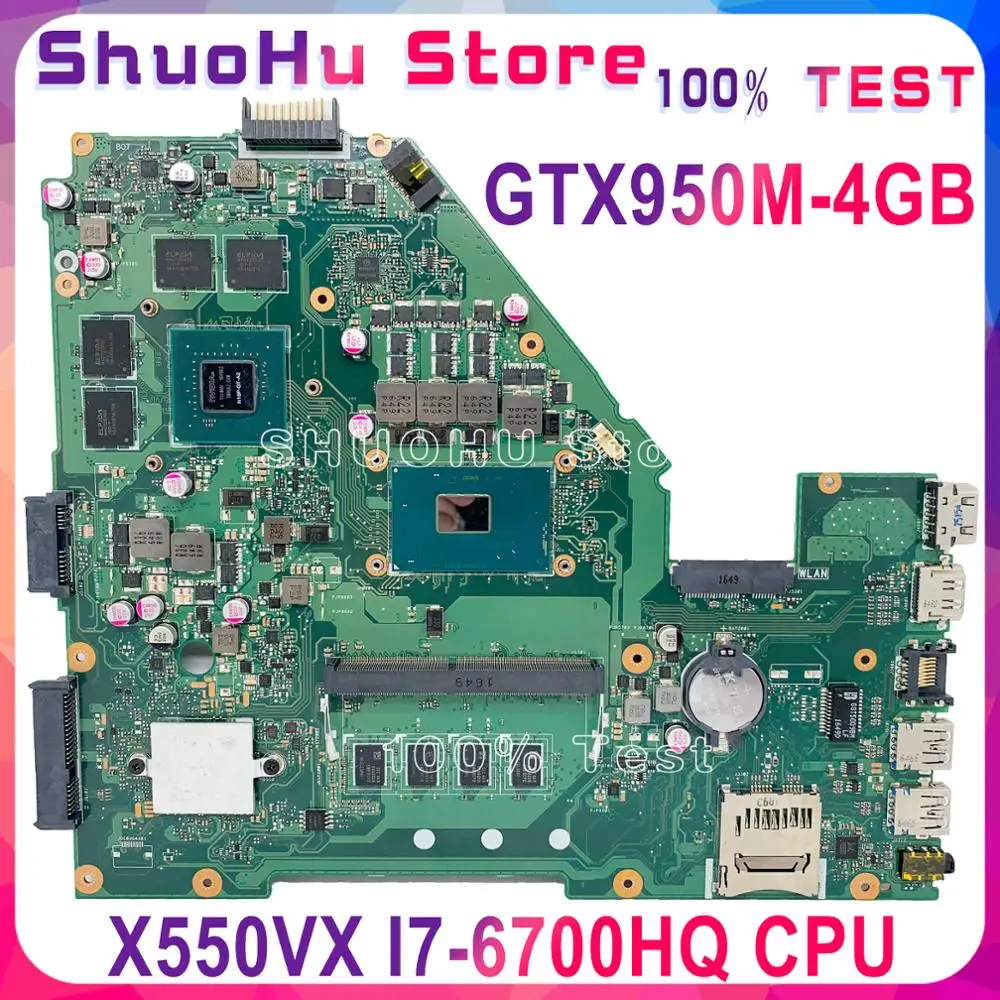 Материнская плата KEFU X550VQ X550V K550V для ноутбука ASUS X550VX FZ50VX FH5900V X550VXK I7-6700HQ GTX950M GPU 8 Гб