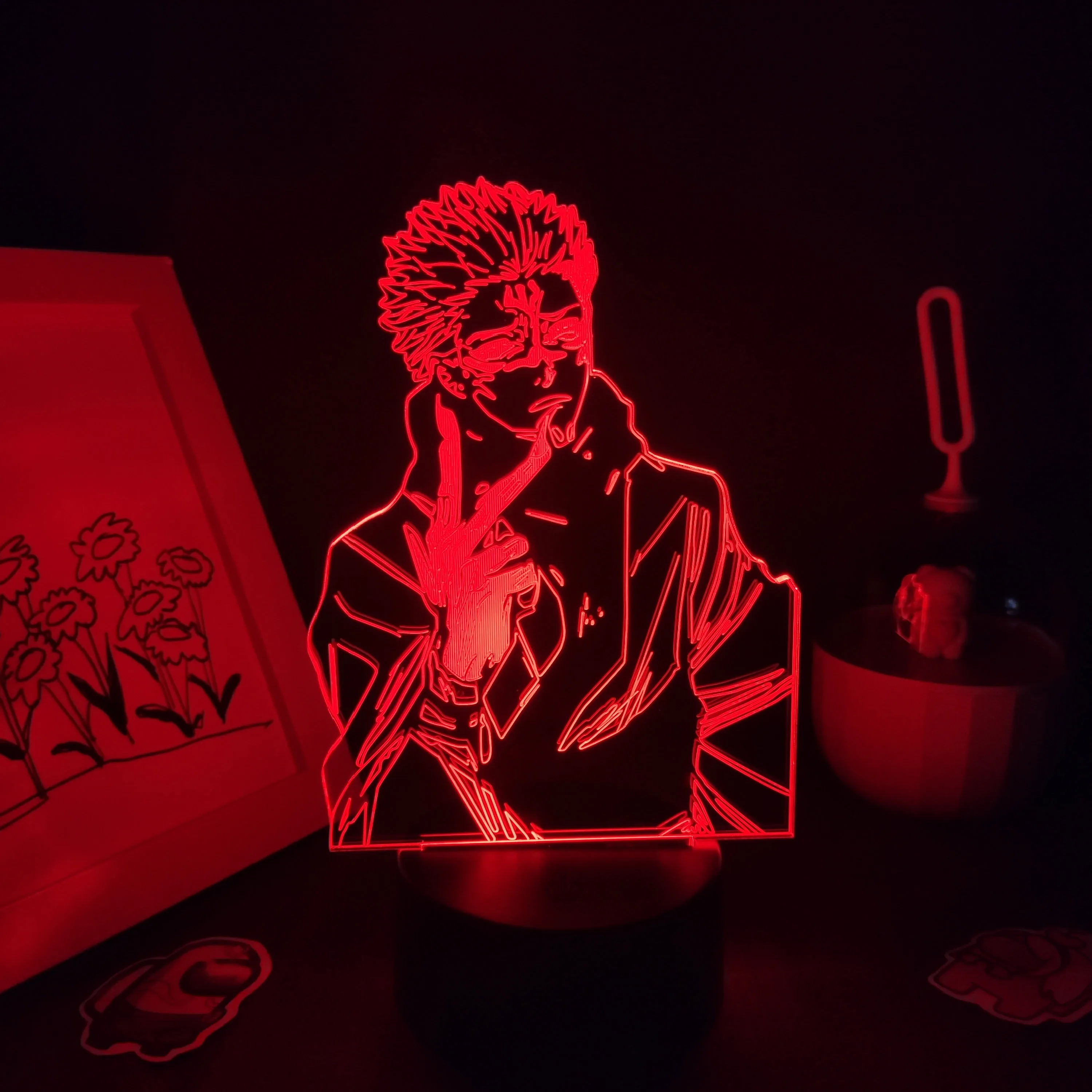 

Аниме Фигурка юютсу кайсена, риомен, сукуна итадора, Yuji 3D Светодиодная лампа, RGB ночные светильники, украшение для стола, манга, подарок на де...