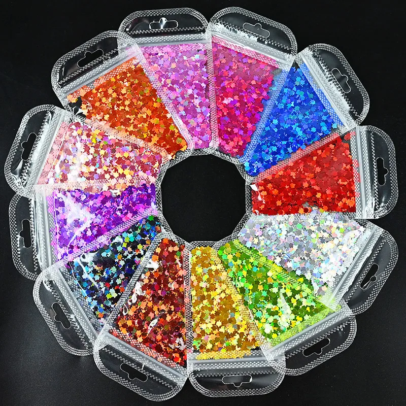 

1Bag Holographic Maples Nail Art Glitter Sequins Ultra-thin Laser Glitter Flakes 3D Leaves Shape Nail Glitter Stickers GJZBY^7