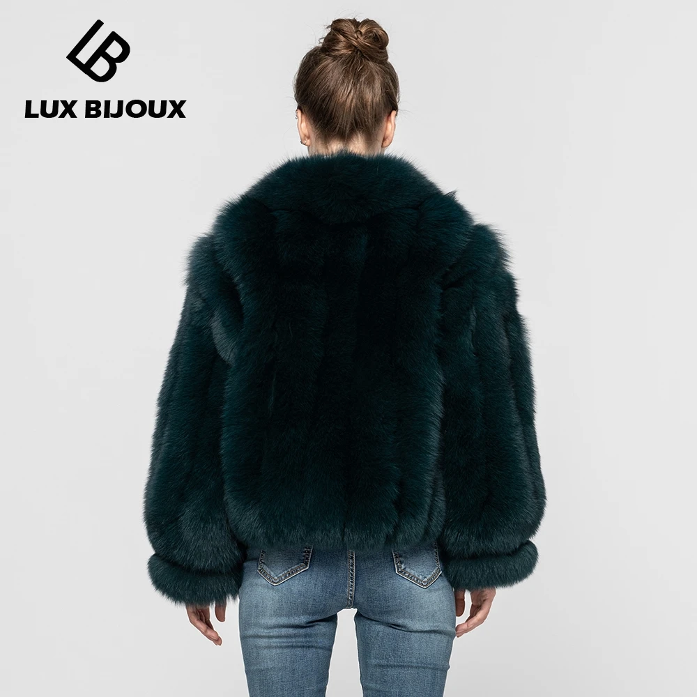 

New Arrivals Winter Warm Fur Coat Women's Fashion Real Fox Fur Jacket Thick Fur Outerwear Fluffy Fur S7615