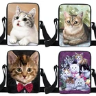 Сумка-мессенджер с принтом милого кота, женская сумочка для девушек, дорожные сумки для хранения, Повседневная Дамская сумочка на ремне через плечо, подарок