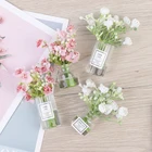 Кукольный дом 1:12, миниатюрный пластиковый Жасмин с вазой, для столовой, для домашнего декора, имитация растений в горшке