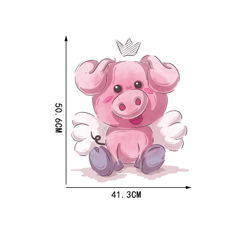 

YOJA 41.350.6CM Cute Pink Flying Pig Home Bedroom Decor Fashion Wall Stickers Mural 8WS0367
