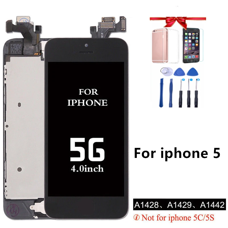 Для iPhone 5 экран полная сборка Дисплей дигитайзер Замена с фронтальной камерой