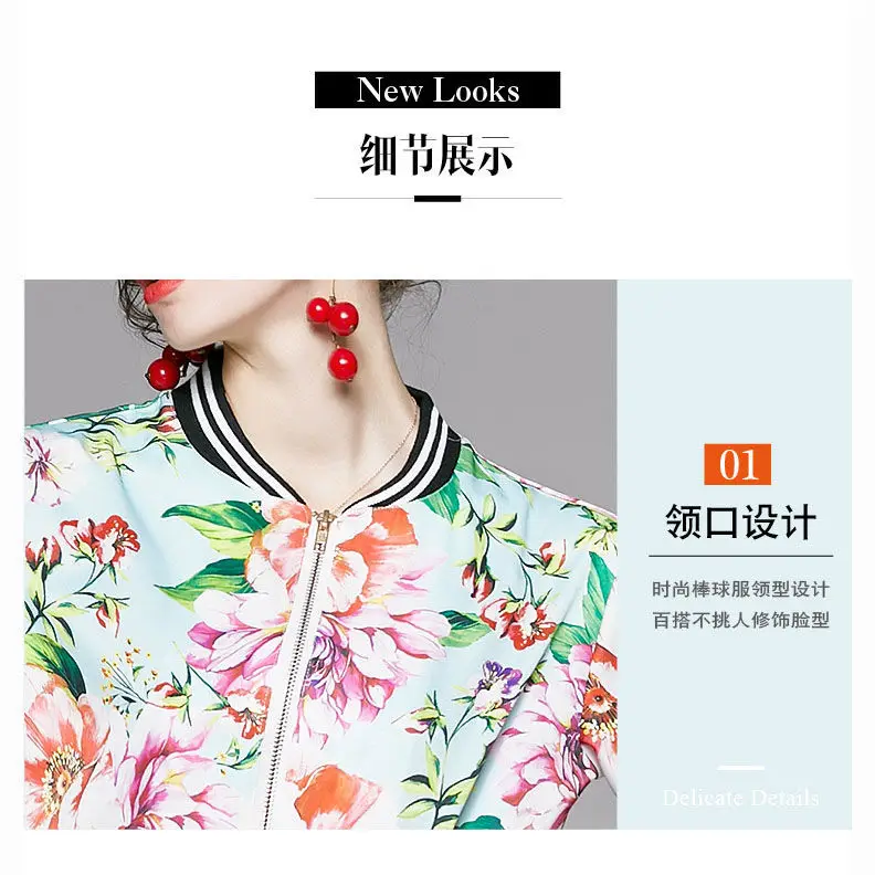 

Printed Sports Suit 2021 Spring and Autumn New Fashion Cardigan Thin Coat Slimming Ankle Tight Pants Two-Piece Set for Women