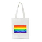 Новая Холщовая Сумка для покупок с радужным принтом флага, Женская хлопковая тканевая сумка на плечо, сумка-тоут, многоразовые сумки для покупок для ЛГБТ, лесбиянок