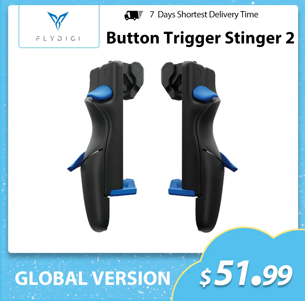 

Flydigi Trigger 2 Mobile Game Button COD Auxiliary Six-Finger Artifact iOS Android PUBG High-speed Shoot Automatic Pressure Gun