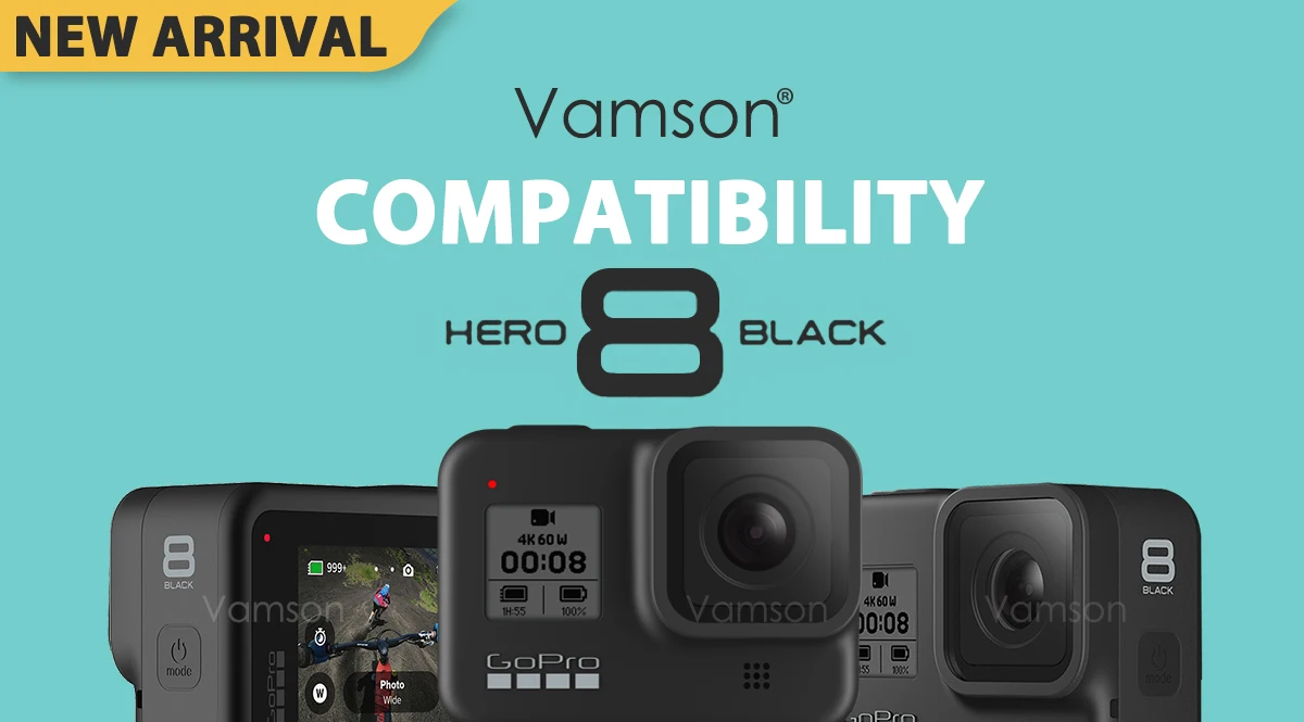 Vamson для GoPro Hero 8, черная рамка, чехол, защитная крышка, закаленное стекло, защита экрана, для GoPro, аксессуары VP652