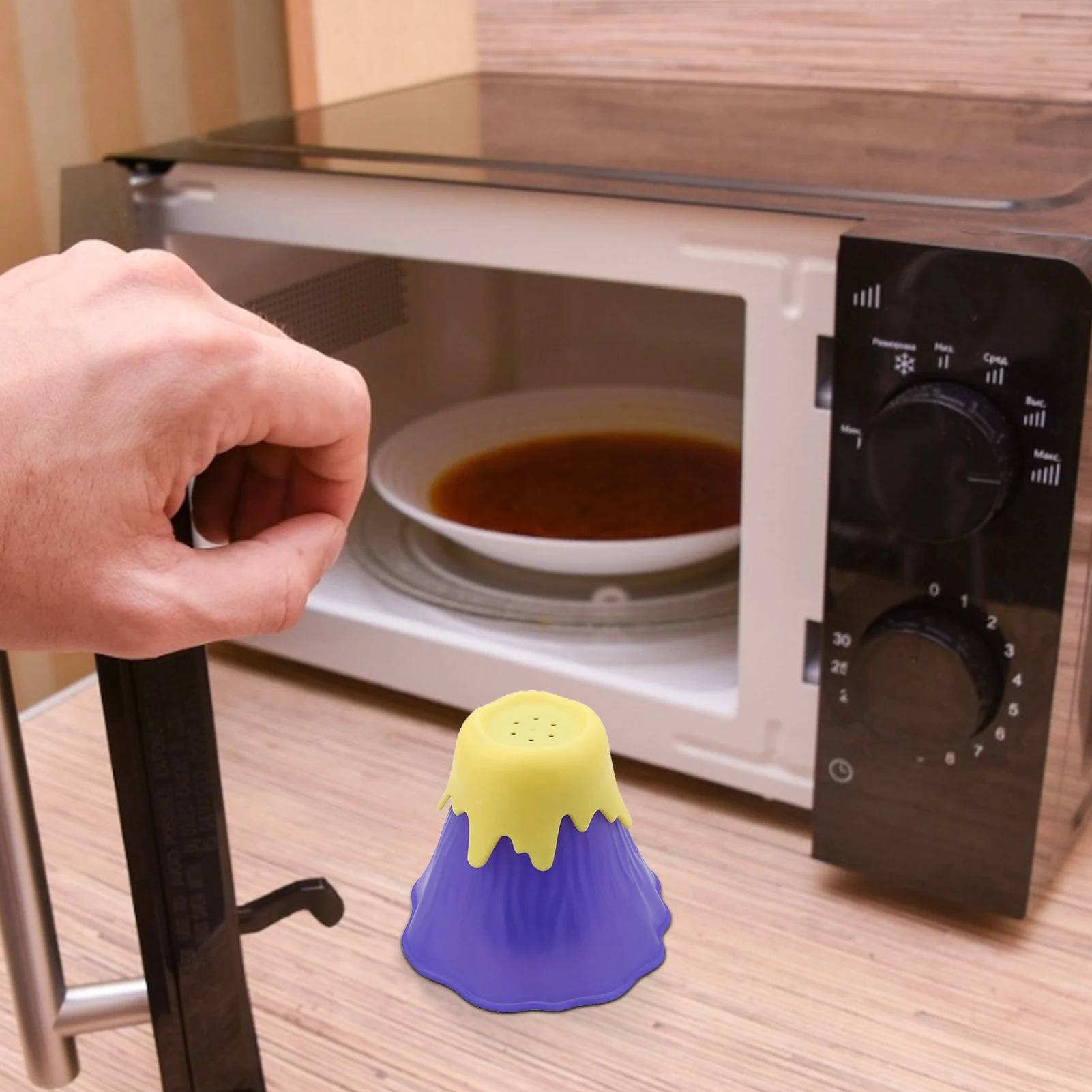 Microwave Oven Cleaner Erupting Volcano Shape Steam Easy Cleaning In Minutes Tool Home Kitchen | Дом и сад