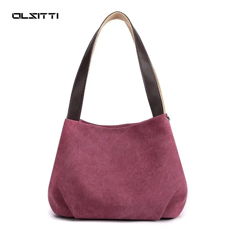 

OLSITTI Womens Solid Color Canvas Shoulder Bags for Women 2021 Designer Luxury Ladies Large Capacity Shoulder Bag Sac A Main