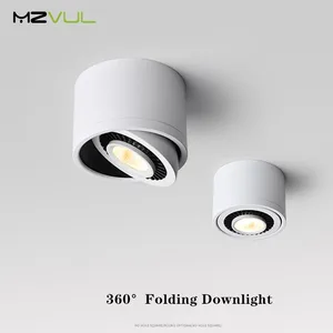 Светодиодный встраиваемый светильник COB с регулируемой яркостью 5 Вт 7 Вт 9 Вт 15 Вт, светодиодный поверхностный потолочный лампы точечного освещения светильник с вращением на 360 градусов, светодиодный светильник