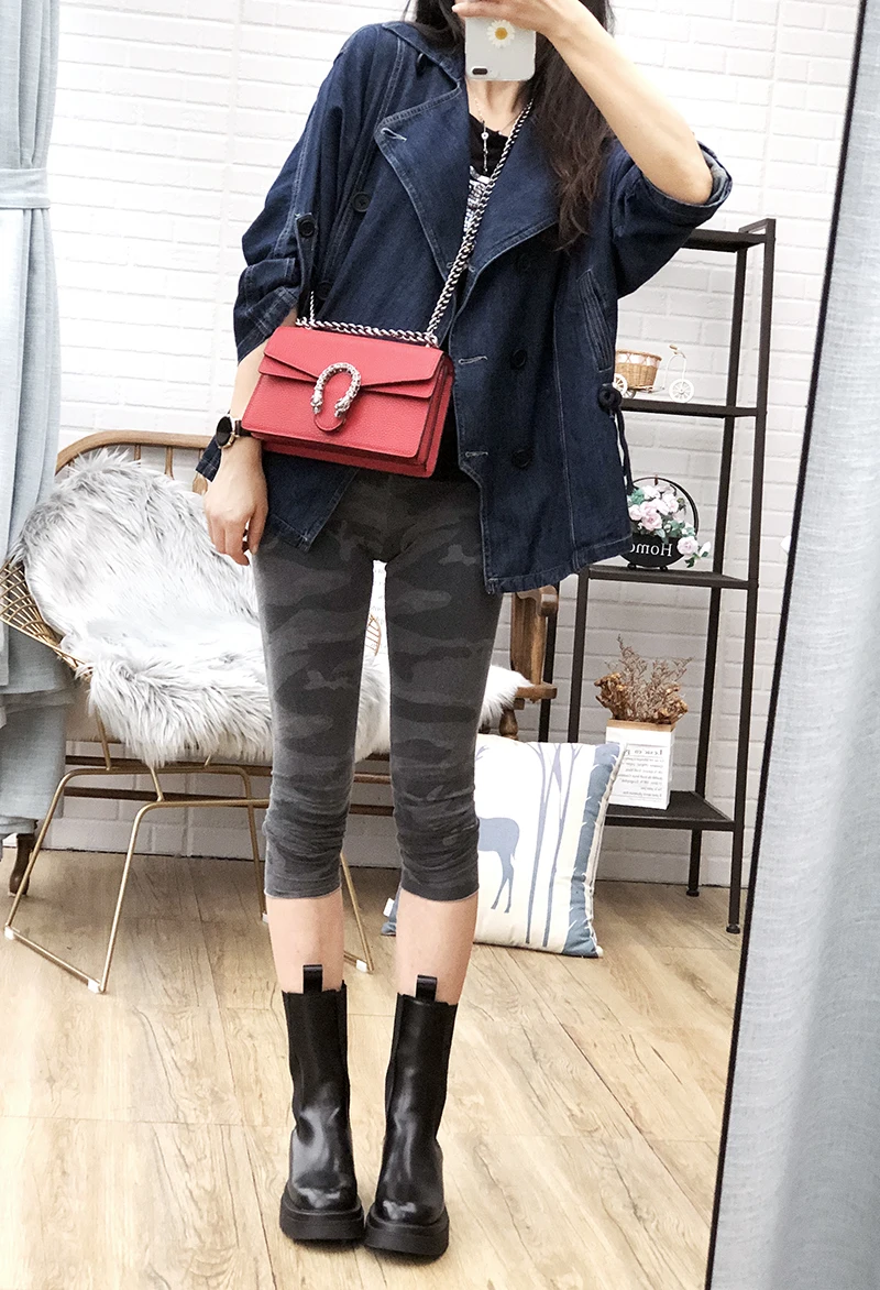 

SuperAen New Design Fashion Simple Loose Denim Jackets for Women Notched Double Breasted 2020 New Autumn Cape Type