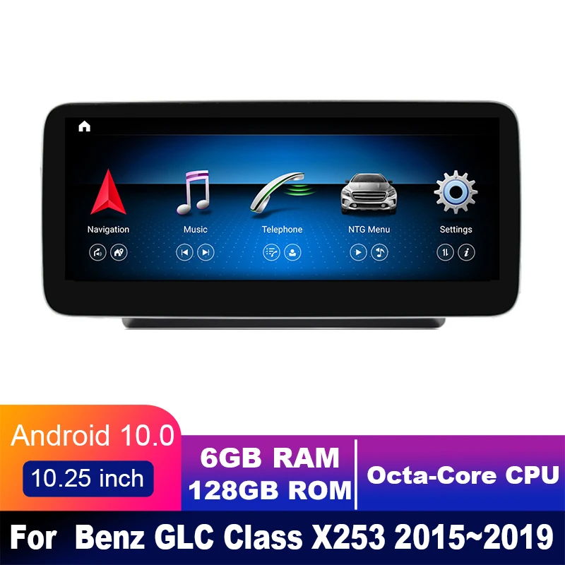 4G LTE 6GB+128GB Android display For Mercedes Benz GLC Class X253 2015~2019 10.25