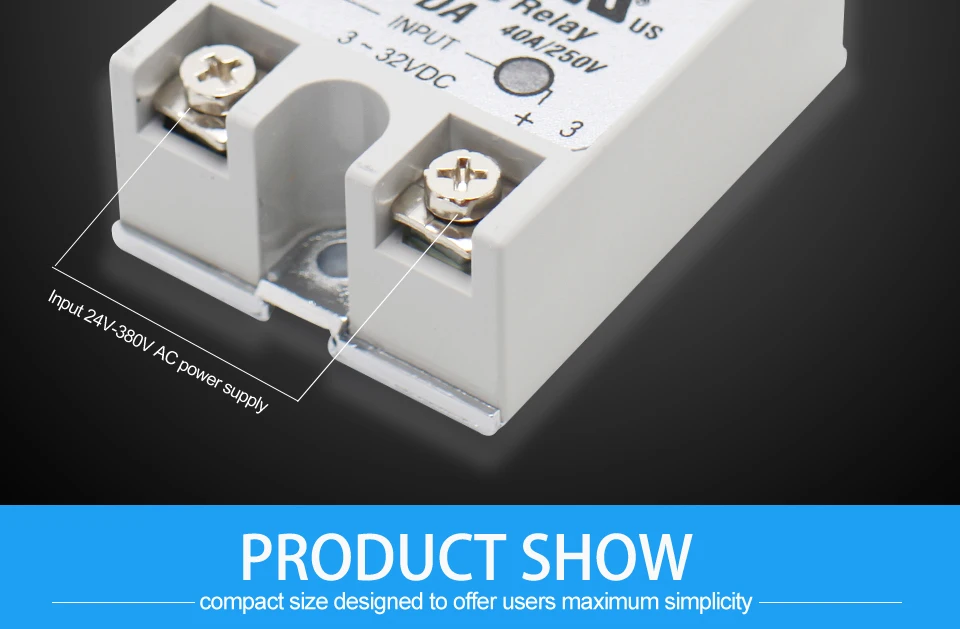 24 v-380 v 40a 250v Ssr-40da 3-32v Dc В Ac Ssr-40 Da Ssr мягкий пусковой модуль электромагнитного контактного реле твердотельное реле