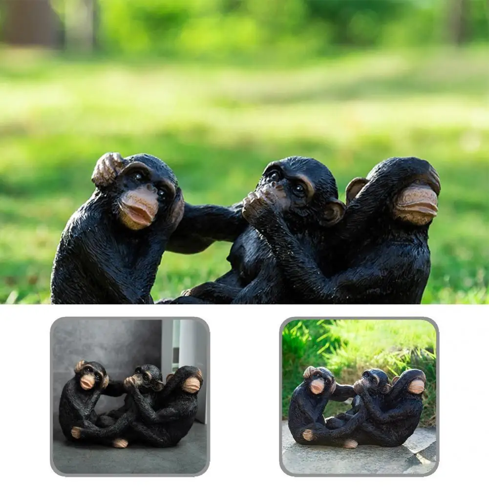 

Attractive Special Hear No Evil Animal Sculpture Resin Monkeys Sculpture Fashion Home Decor