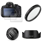 УФ-фильтр 55 мм + бленда EW60 + крышка + 2 Защитных стекла для экрана для камеры Canon EOS M50 Mark II M50II с объективом 18-150 мм