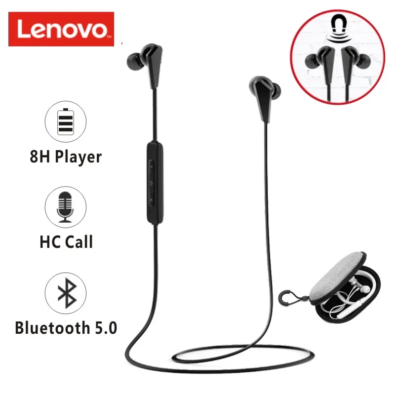 Беспроводные наушники Lenovo HE01 с шейным ободом Bluetooth 5 0 стерео Спортивная Магнитная
