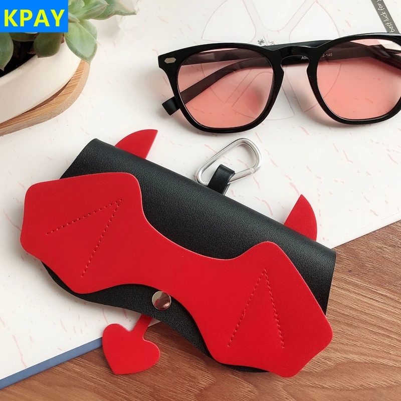 

PU Leather Devil Eyeglasses Case Ins Popular Cute Cartoon Women 2019 Sunglasses Storage Protection Unique Glasses Eyewear Bags