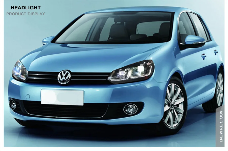 2 шт. светодиодный фары для VW Golf 6 2010-2013 Светодиодный Автомобильные фары ангельские глазки комплект ксеноновых фар, Высокопрочная конструкция протовотуманная подсветка Габаритные огни