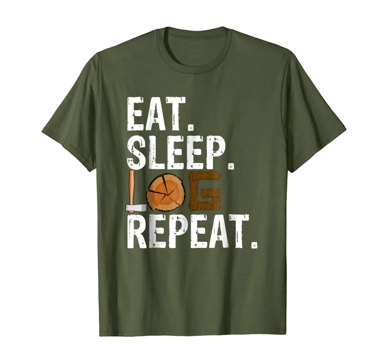 

Eat Sleep Log Repeat Tree Logger Lumberjack Gift T-Shirt