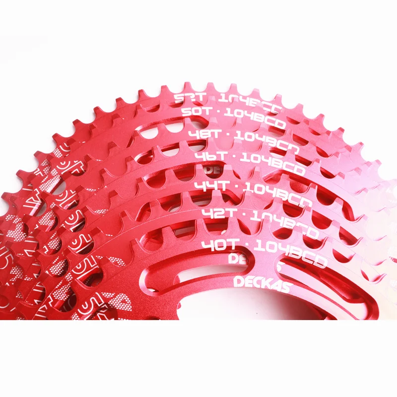 DECKAS круглый 104BCD 40/42/44/46/48/50/52T горный велосипед Звездочка MTB велосипед диаметра окружности болтов(Алюминий узкая широкая цепь из колец цепь BCD 104