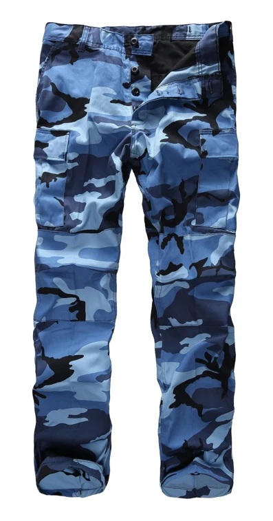 Sky Blue Camo Мужские военные армейские БДУ брюки рабочие повседневные камуфляжные модные брюки карго - Цвет: Sky Blue Camo