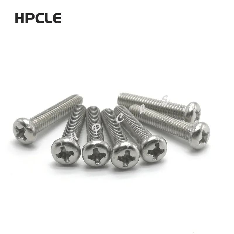 20-100 шт. M1 M1.2 M1.4 M1.6 M2 M2.5 M3 M4 ISO7045 DIN7985 GB818 304 Нержавеющая сталь саморезные винты с полукруглой потайной головкой и крестообразным шлицем Винты