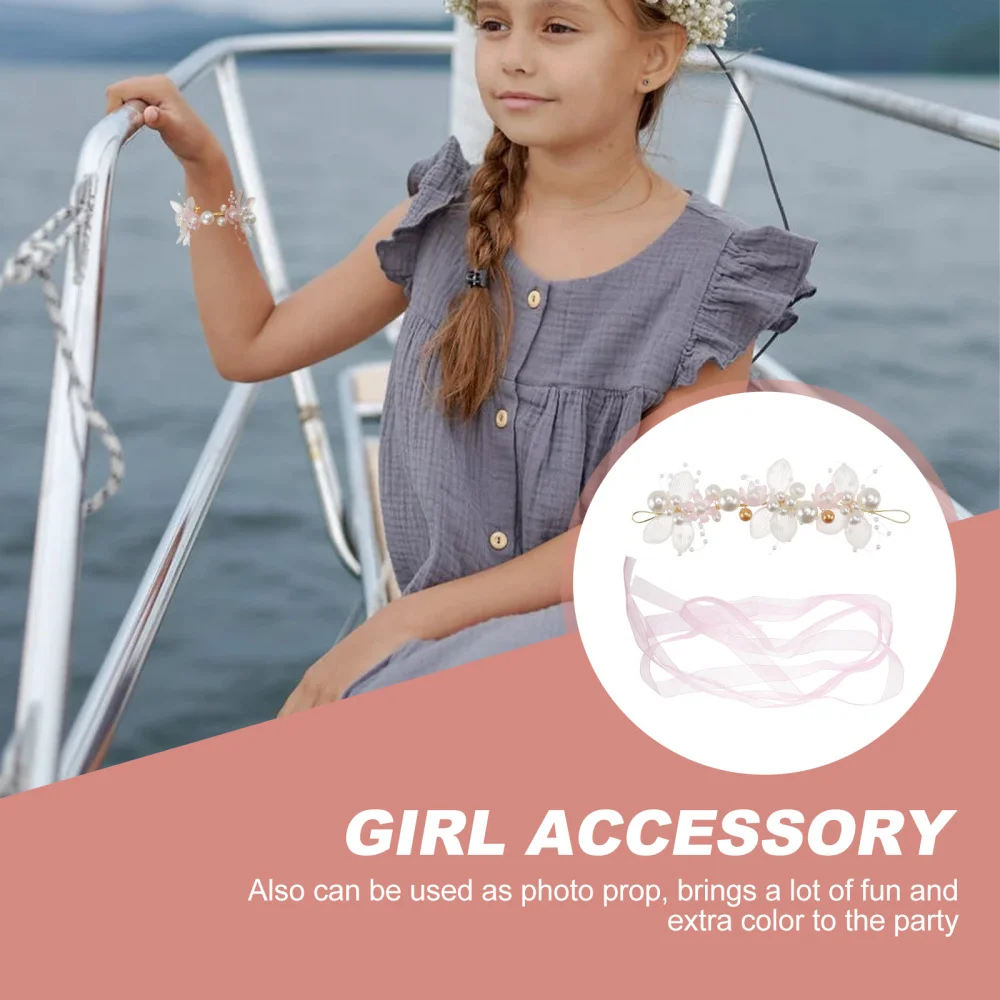 

1pc Flower Girl Accessory Costume Rhinestone Pearl Bracelet for Holiday