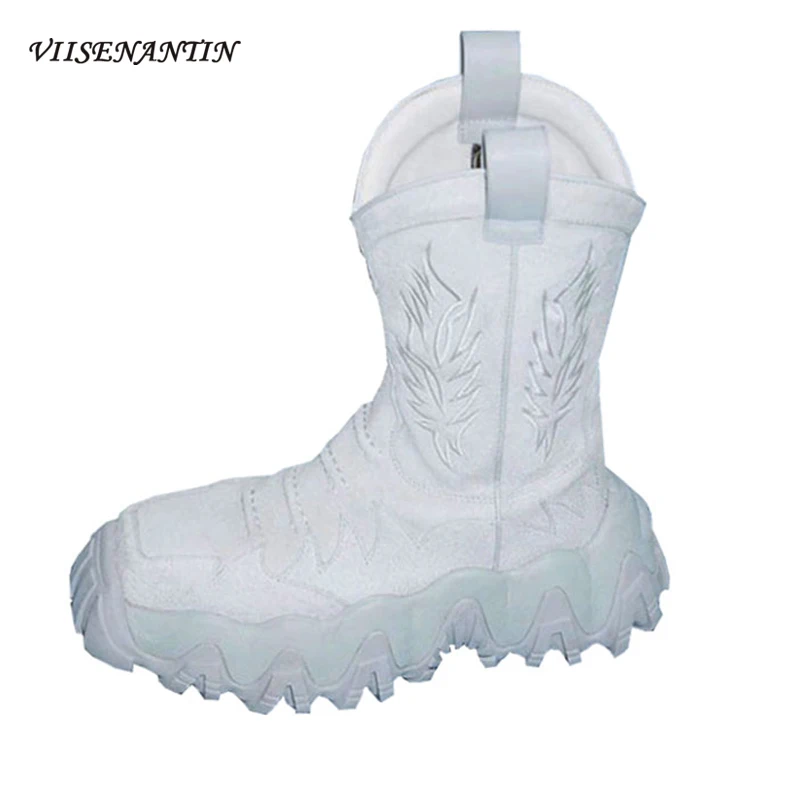 

Осенне-зимние новые увеличенные ботинки на толстой подошве с V-образным вырезом в стиле ретро тонкие ботинки-мартинсы в британском стиле на ...