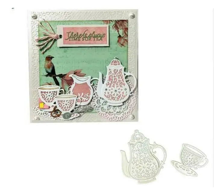 

Tea Drinkware Metal Cutting Dies Scrapbooking Stencil for Album Paper DIY Gift Card Decoration Embossing Dies New
