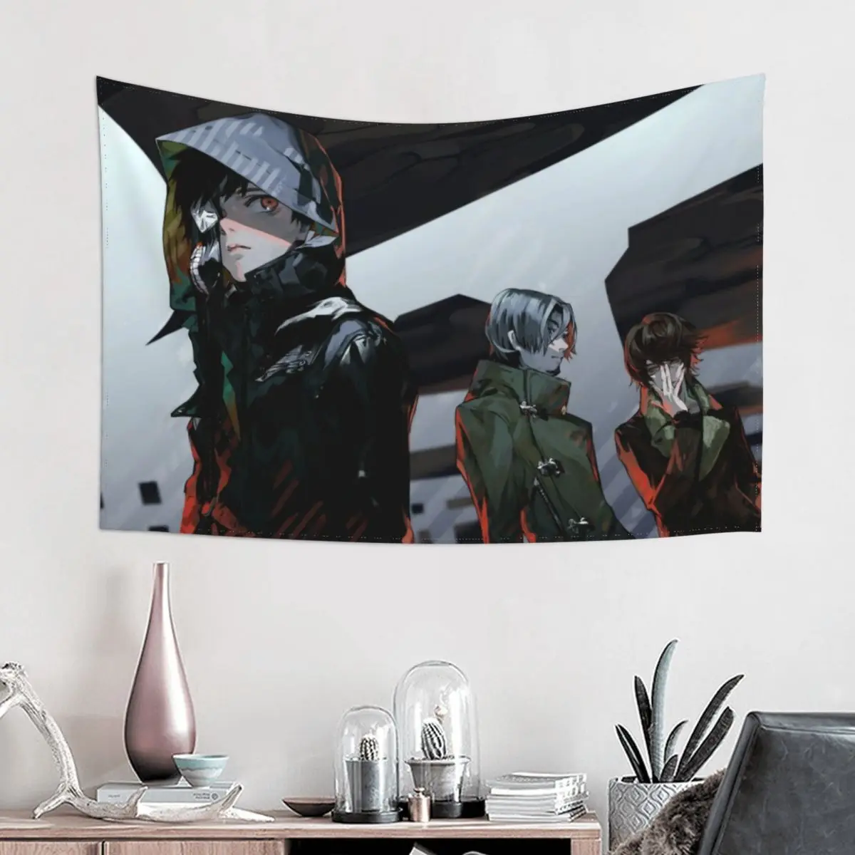 

Tokyo Ghoul Ken Kaneki Tapestry Hippie Polyester Wall Hanging Anime Wall Decor Beach Mat Psychedelic Wall Tapestry
