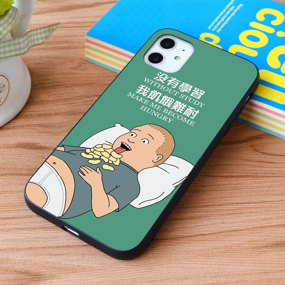 

For iPhone Bobby Hill - Without study make me become hungry Soft TPU border Apple iPhone Case