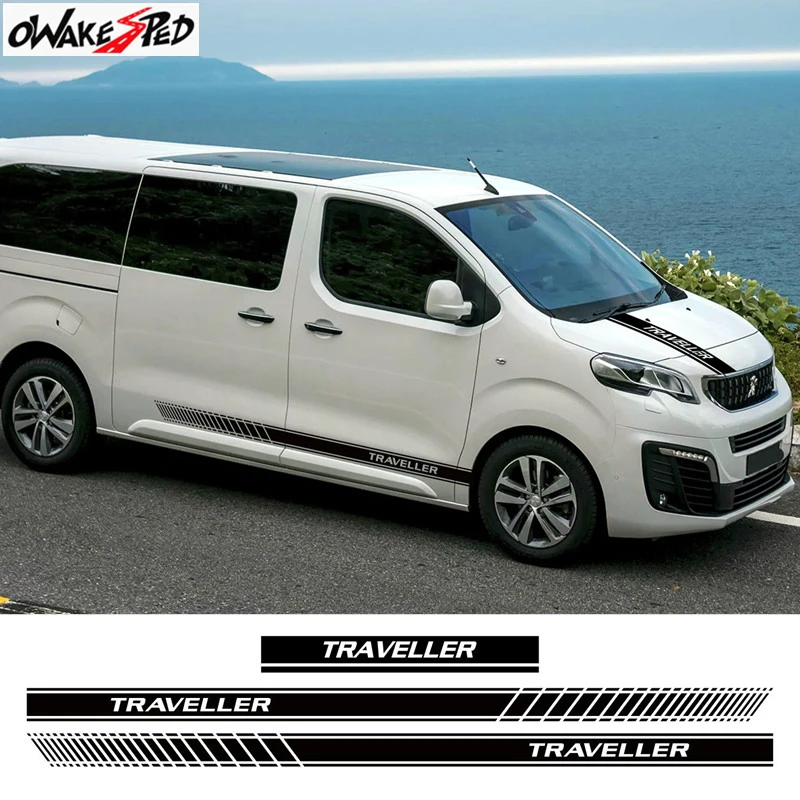 

3 шт. наклейки на кузов автомобиля для Peugeot, дорожный капот, спортивные полосы, автомобильная дверь, боковая юбка, виниловые наклейки, внешние...
