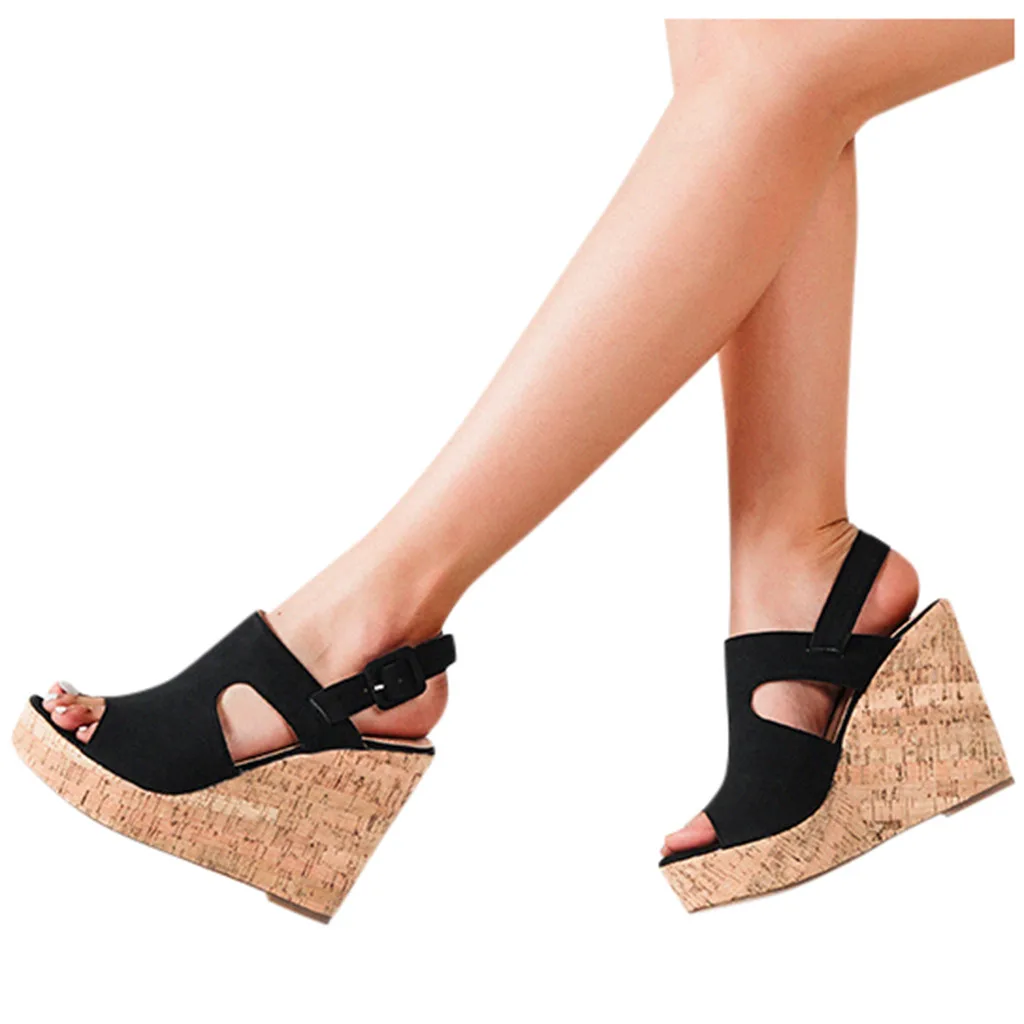 Женские босоножки на высокой танкетке Летняя обувь 2020 года Новые женские