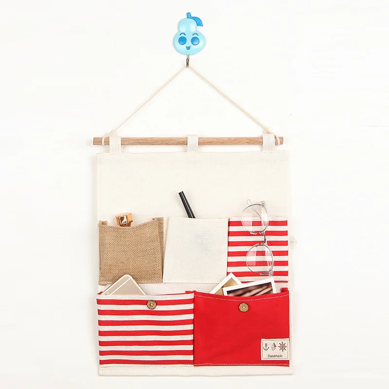 Модные красные 5 карманами настенная подвесная сумка для хранения