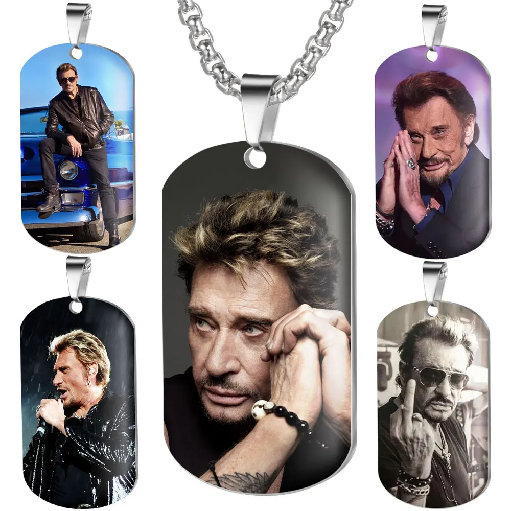 Ожерелье с подвеской от Jonny Hallyday, персонализированное цветное фото ожерелье s для женщин и мужчин, ювелирные изделия из нержавеющей стали