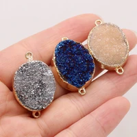 natural semi precious crystal bud round connector pendant 20x30mm for diy necklace jewelry making gift