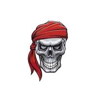 red scarf pirate skull rebellion color car sticker and decals funny for car bumper window car accessories interior kk139cm