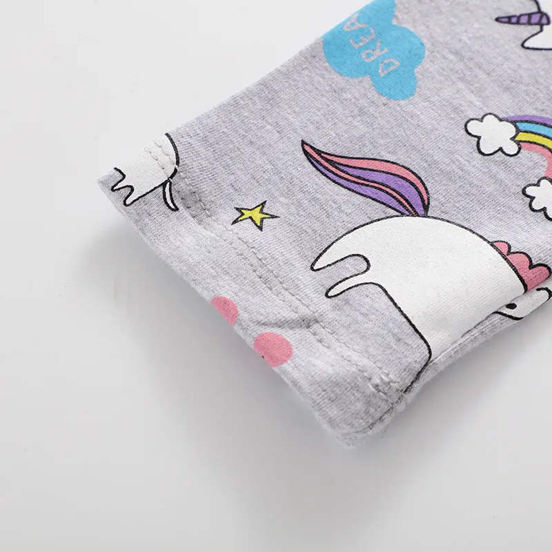Леггинсы для девочек одежда маленьких прямые штаны с единорогом хлопковые