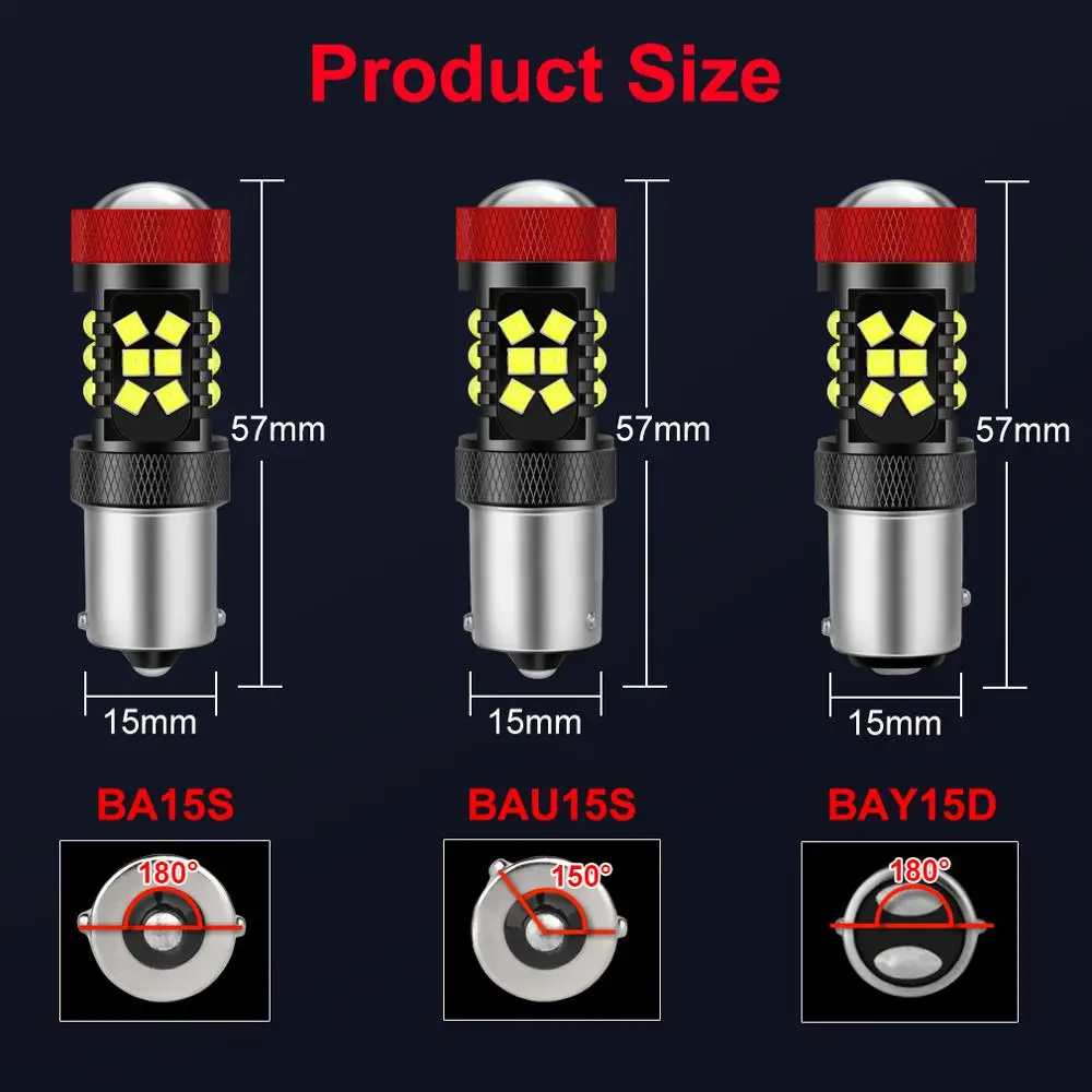 2 шт. P21W светодиодный Canbus Py21W BAU15S BA15S BAY15D 1156 P21/5 Вт Светодиодный светильник без