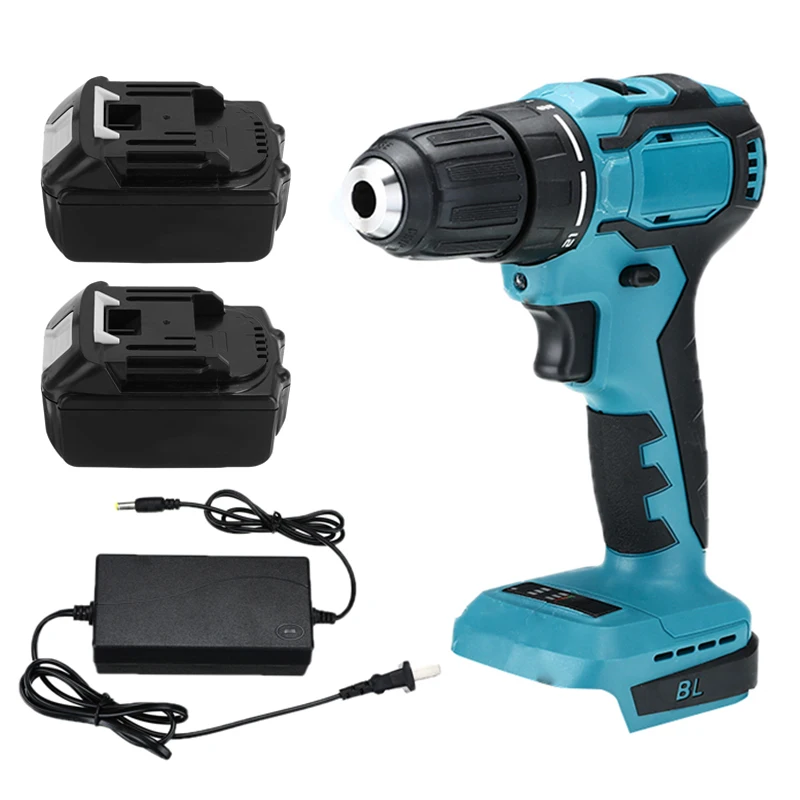 

3 IN 1 Cordless Brushless Electric Drill Screwdriver 18V Li-ion Battery 21 Torque Impact Drill Hammer for Makita Battery 18V