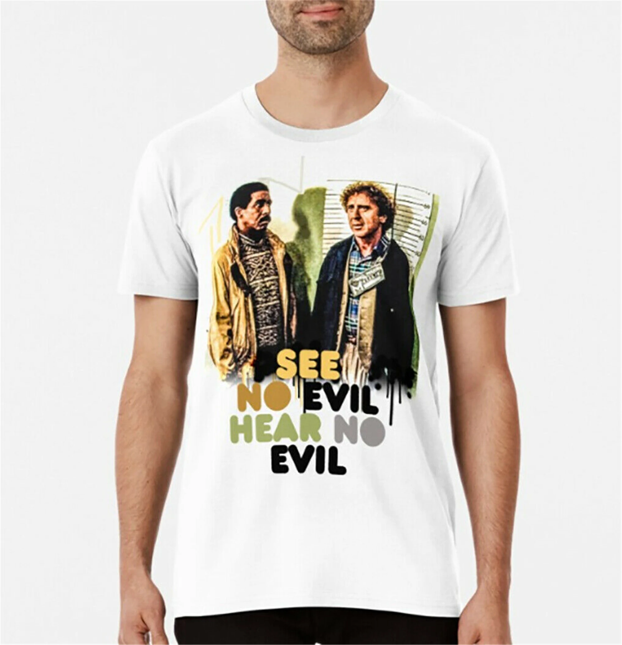 Футболка с капюшоном изображением персонажей мультфильма see no evil hear футболка