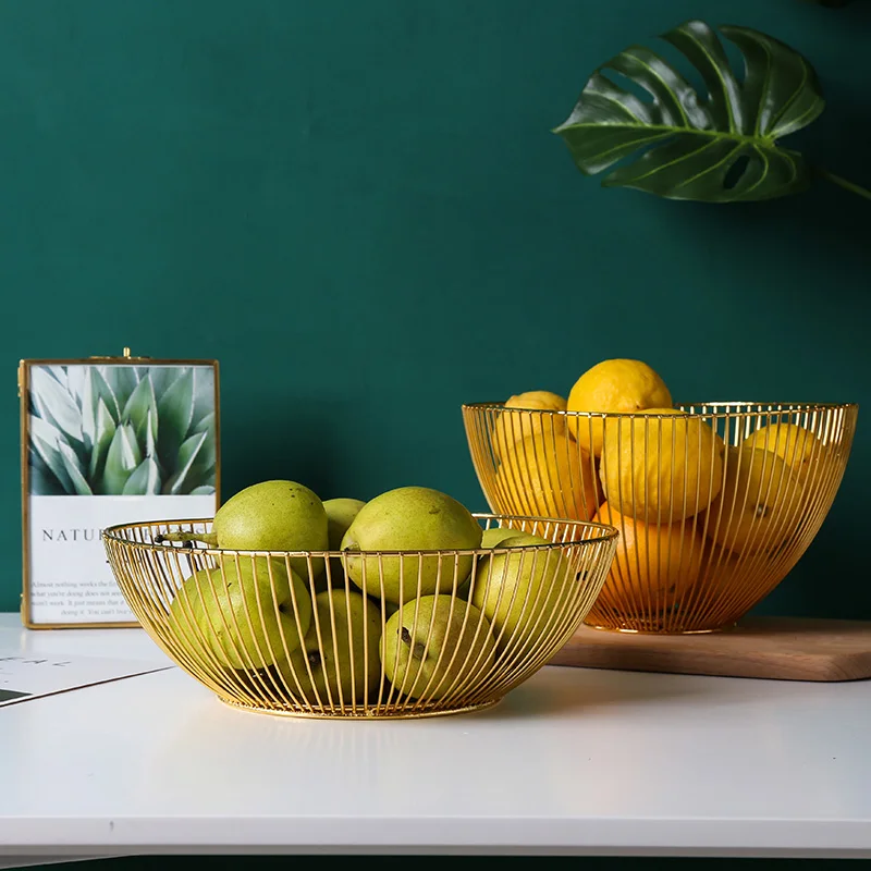 

Позолоченный Железный скандинавский стиль простой корзина для фруктов из объем запоминающего устройства большой гостиная закуски конфеты...