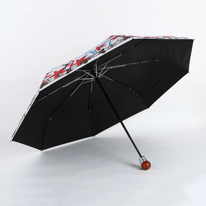 Ветрозащитный Автоматический Зонт от дождя 3 складывания роскошные большие