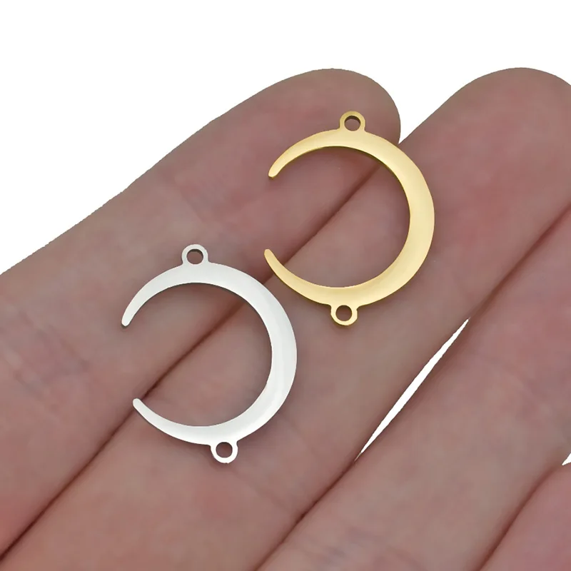 

5pcs/lot Gold Pendant Horns Crescent Moon Stainless Steel Charm Pendants DIY Connector Necklace Bracelet Jewelry Making Supplies