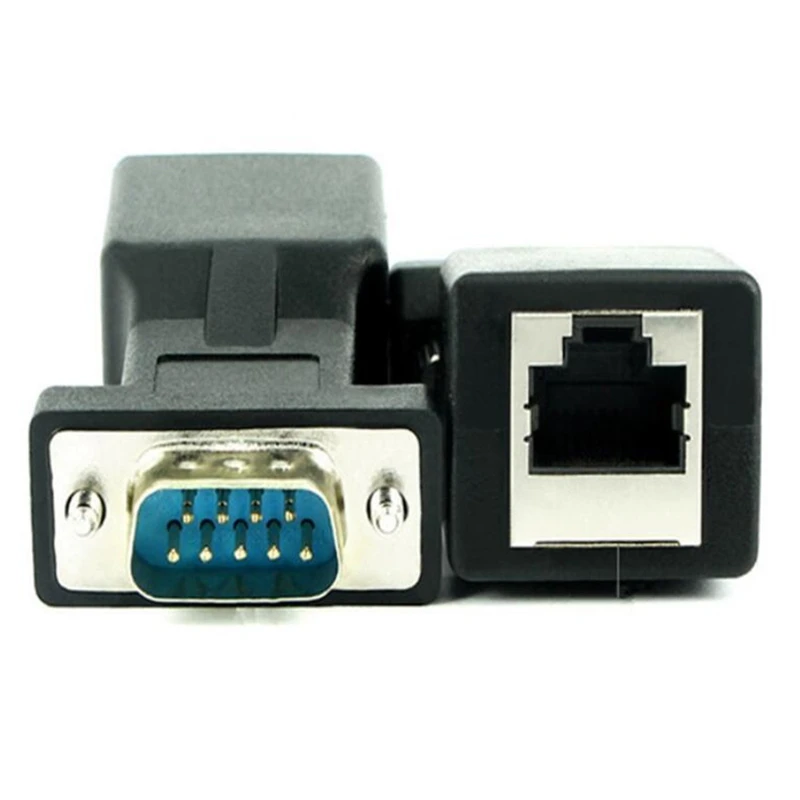 

2 Pack VGA Extender Male to RJ45 CAT5 CAT6 20M Network Cable Adapter COM Port to LAN Ethernet Port Converter